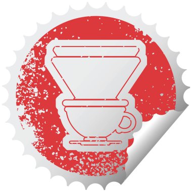 sıkıntılı etiket simge tasarlamak bir kahve Kupası