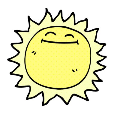 çizgi film doodle parlayan güneş