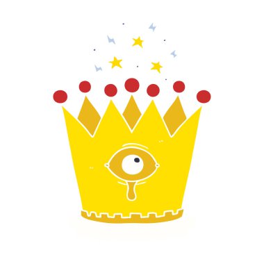 düz renk tarzı çizgi film sihirli taç