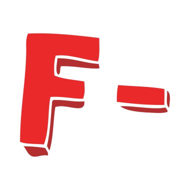 F notu düz renkli çizimi