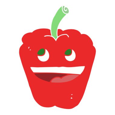 düz renk illüstrasyon biber