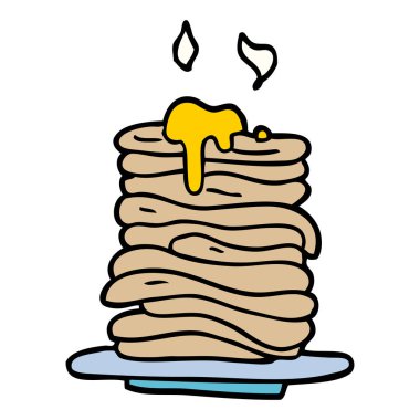 çizgi film doodle krep yığını