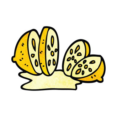 limon dilimli karikatür doodle