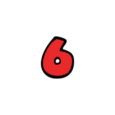 çizgi film doodle numarası 6