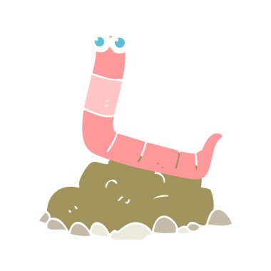 solucan düz renkli çizimi