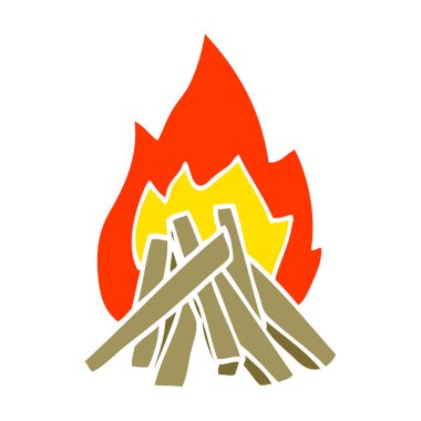 çizgi film doodle kamp ateşi