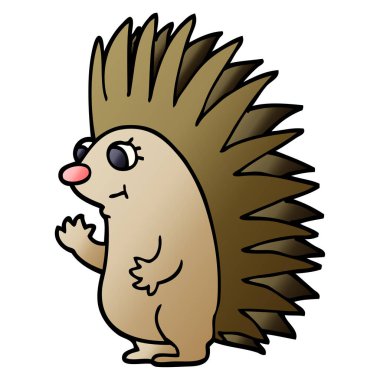 çizgi film doodle dikenli kirpi