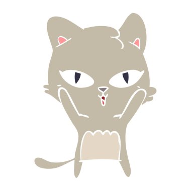 düz renk stil karikatür kedi