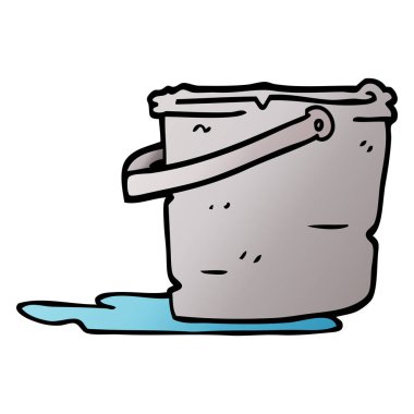 çizgi film doodle kova beyaz arka plan üzerinde