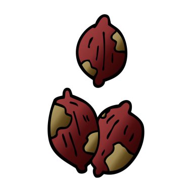 çizgi film doodle fındık kabuklarında