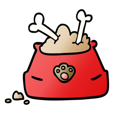 çizgi film doodle evde beslenen hayvan kase