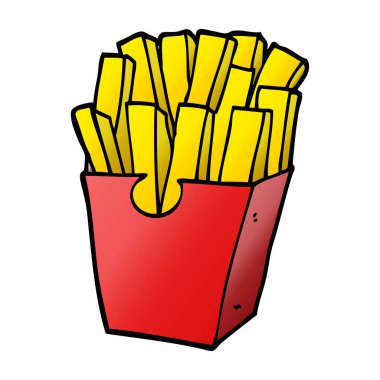 çizgi film doodle yemek patates kızartması