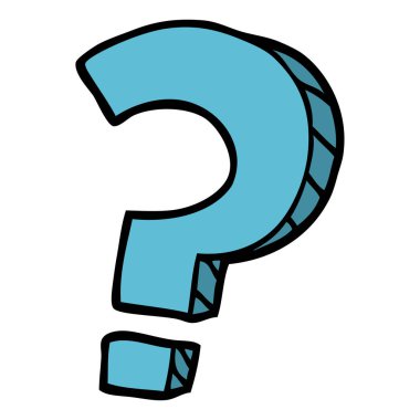 elle çizilmiş doodle tarzı çizgi film soru işareti