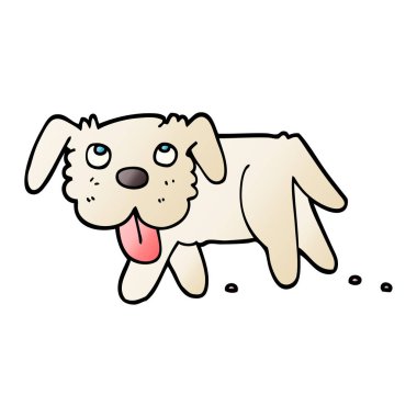 vektör degrade illüstrasyon karikatür mutlu köpek