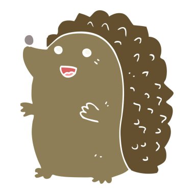 düz renk stil karikatür mutlu kirpi