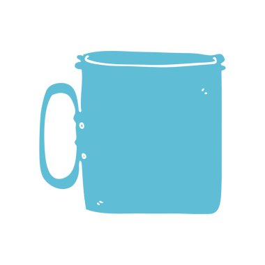 düz renk tarzı çizgi film kamp fincan kahve