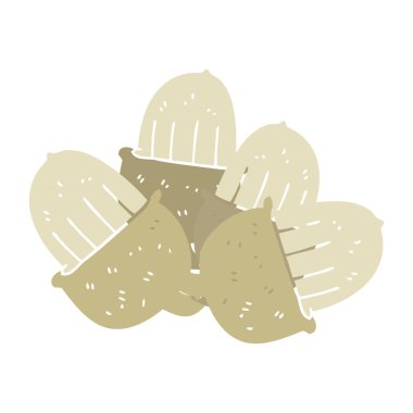 çizgi film doodle meşe palamudu illüstrasyon