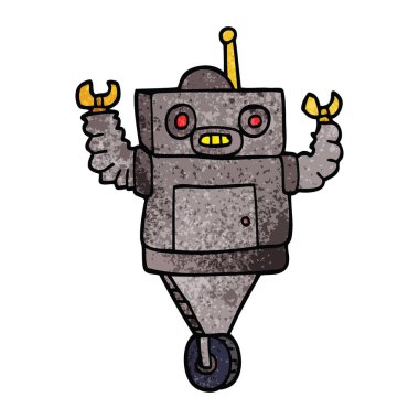 çizgi film doodle robot illüstrasyon