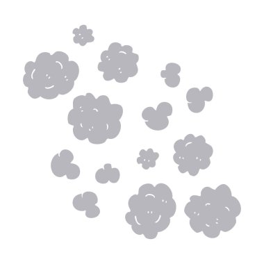 duman bulutları düz renkli çizimi