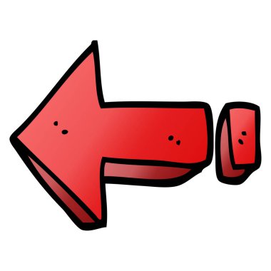 çizgi film doodle ok işaret yönünü