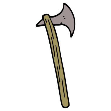 çizgi film doodle uzun balta