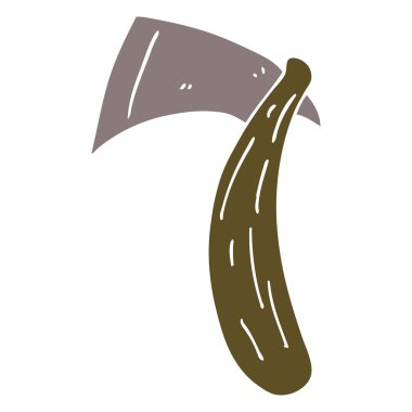 çizgi film doodle viking baltası