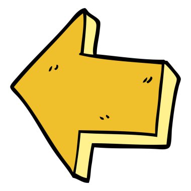 çizgi film doodle işaret eden ok