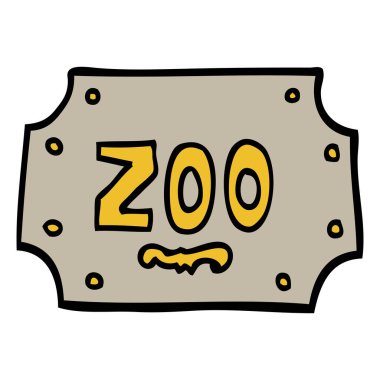 elle çizilmiş doodle tarzı çizgi film hayvanat bahçesi işareti