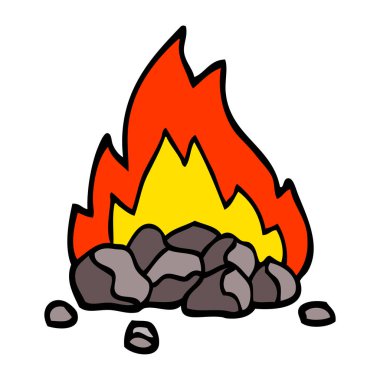 çizilmiş doodle stil çizgi film kömürlerin yanma el
