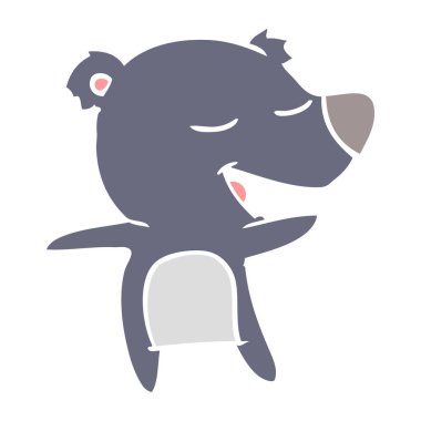 düz renk tarzı çizgi film ayı