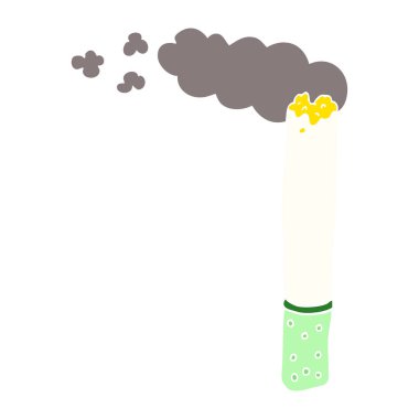 çizgi film beyaz arka plan üzerinde sigara doodle