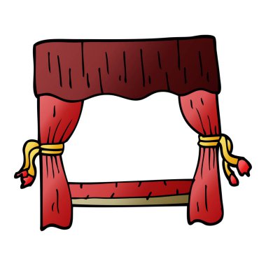 çizgi film doodle sahne perdeleri