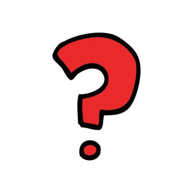 çizgi film doodle soru işareti