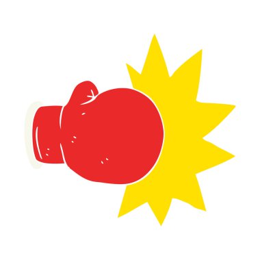 boks eldiveni düz renkli çizimi