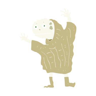 Cadılar Bayramı ghoul düz renkli çizimi