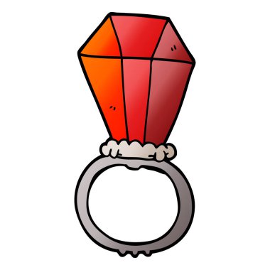 çizgi film doodle nişan yüzüğü