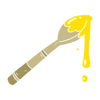 düz renk tarzı çizgi film kaşığı bal