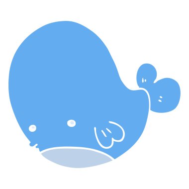 düz renk tarzı çizgi film balina