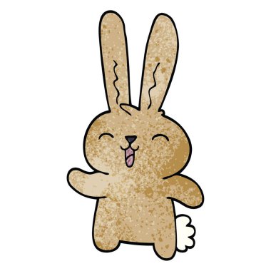 çizgi film doodle neşeli tavşan