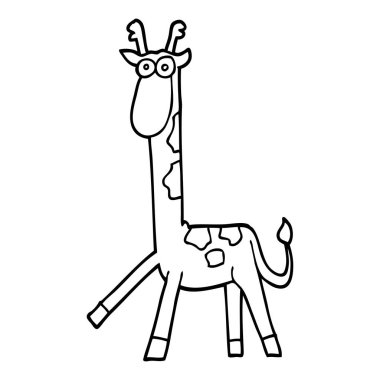 çizim karikatür yürüyen zürafa