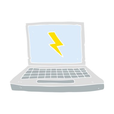 dizüstü bilgisayar düz renkli çizimi