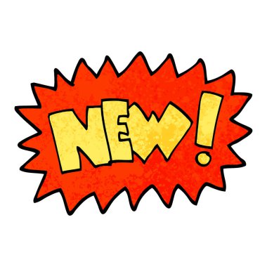 Grunge dokulu illüstrasyon karikatür yeni sembol