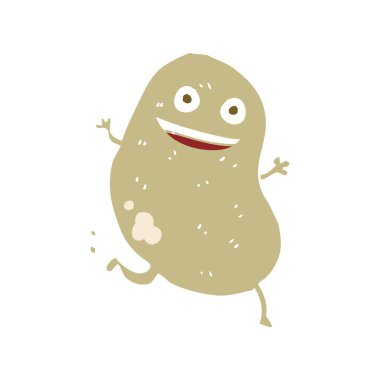 çalışan patates düz renkli çizimi