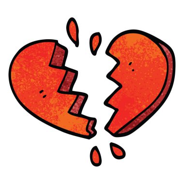 çizgi film doodle kırık kalp