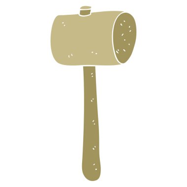 tahta çekiç düz renkli çizimi