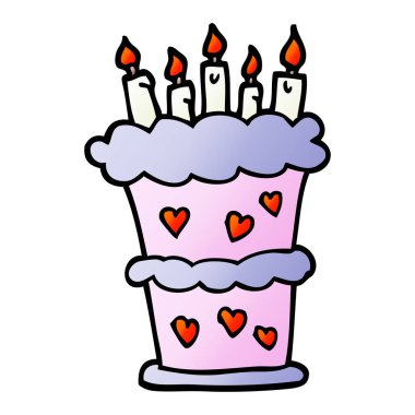 vektör degrade illüstrasyon karikatür Doğum günü pastası