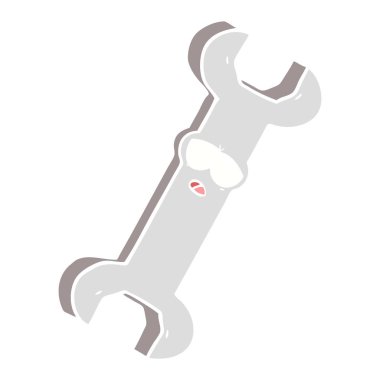 düz renk tarzı çizgi film somun anahtarı