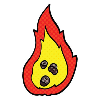 çizgi roman tarzı çizgi film kömürlerin yanma