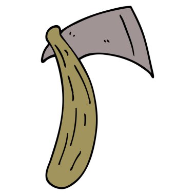 çizgi film doodle keskin balta