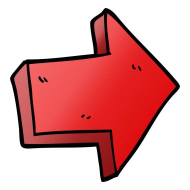 çizgi film doodle kırmızı ok